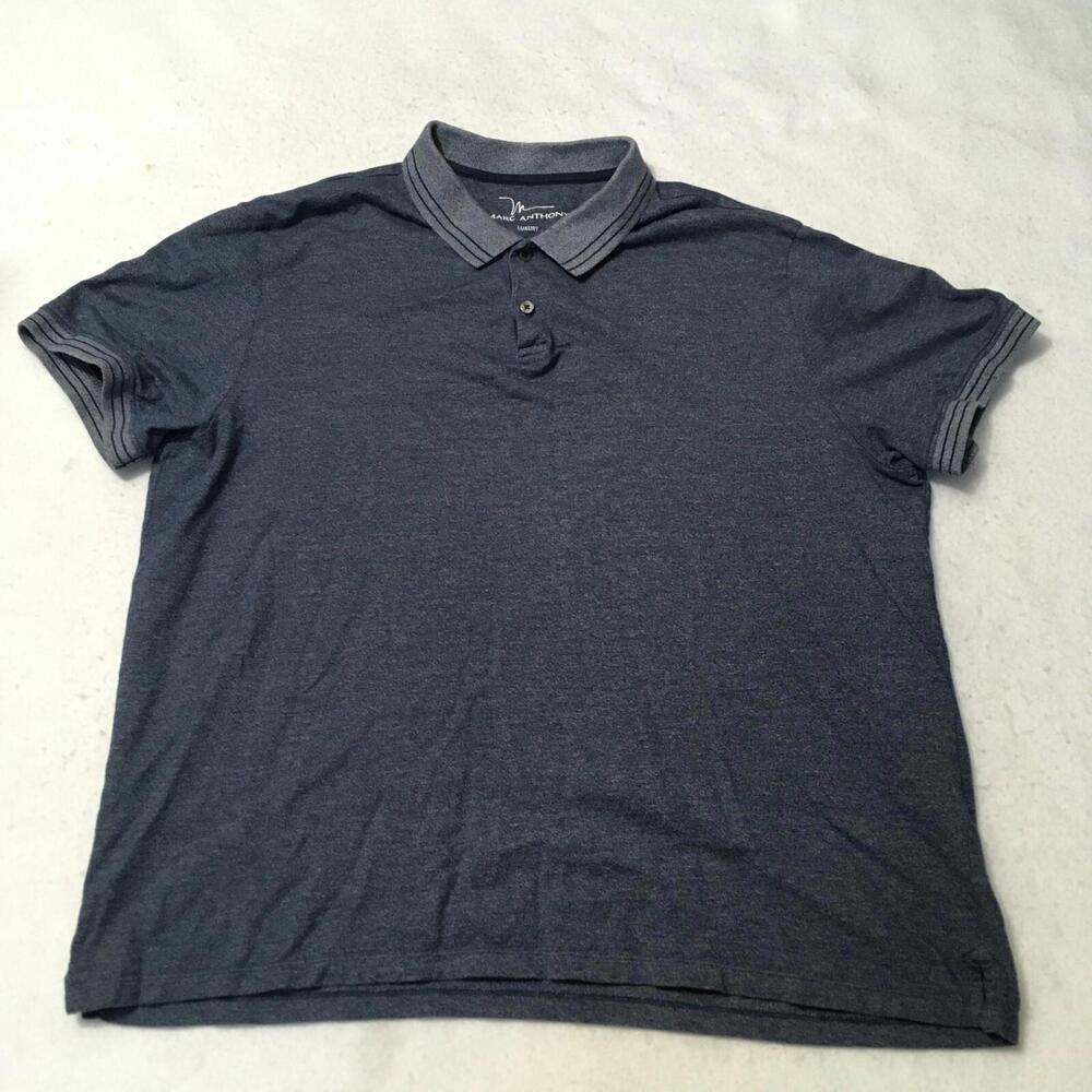 Marc Anthony Luxury Polo Shirt Blue Men’s Size XXL Short Sleeves